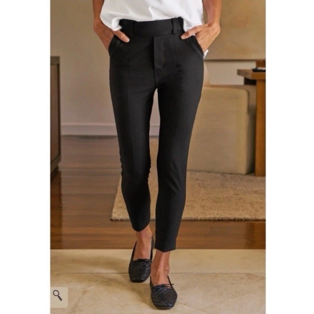 Frank & Eileen Murphy Billion Dollar Pants Sz L Black Pull On Stretch Cropped